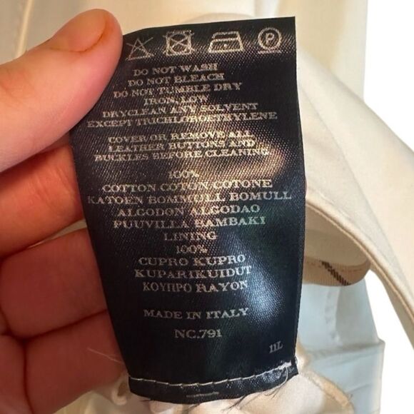 Burberry- Women’s Cotton Shorter Length Trench Jacket in White Size US 8 - Picture 9 of 10